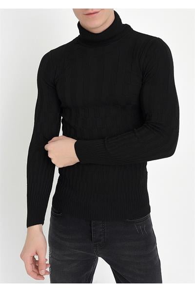 TR 819 Slim Fit Siyah O Yaka Triko