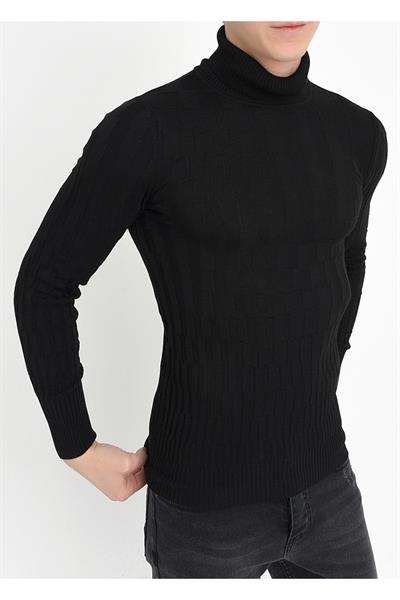TR 819 Slim Fit Siyah O Yaka Triko