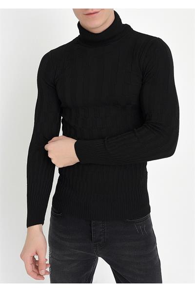 TR 819 Slim Fit Siyah O Yaka Triko