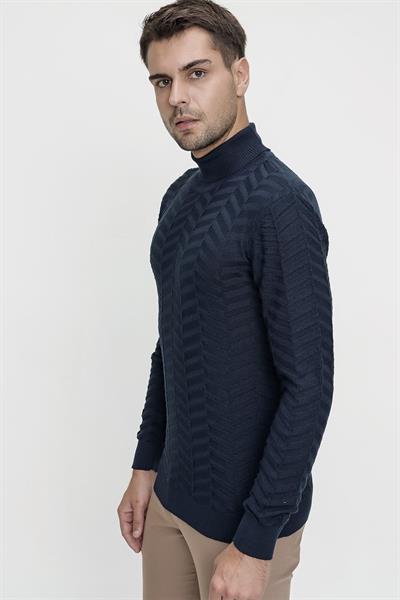 TR 836 Lacivert Balıkçı Triko