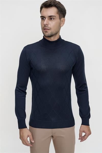 TR 838 Lacivert Balıkçı Triko