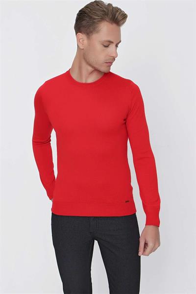 TR 840 Slim Fit Kırmızı Klasik Triko
