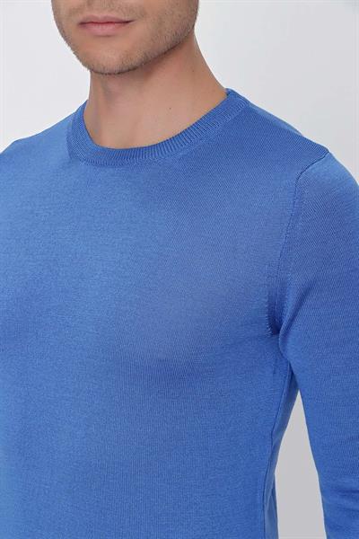 TR 840 Slim Fit Mavi Klasik Triko