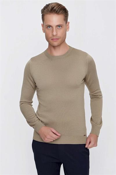 TR 840 Slim Fit Taş Klasik Triko