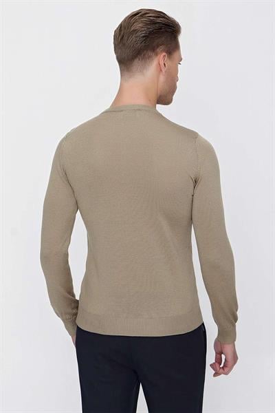 TR 840 Slim Fit Taş Klasik Triko