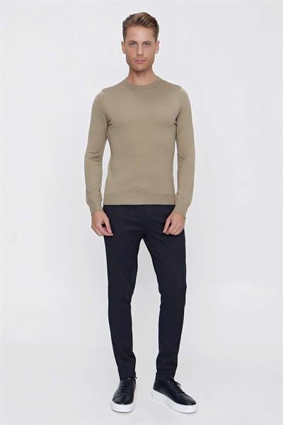 TR 840 Slim Fit Taş Klasik Triko