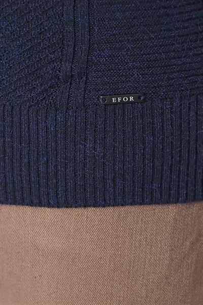 TR 847 Slim Fit Lacivert Klasik Triko