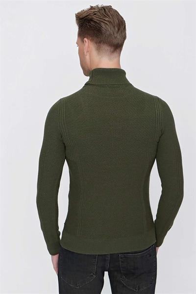 TR 847 Slim Fit Yeşil Klasik Triko