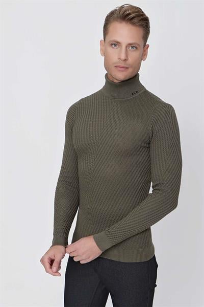 TR 848 Slim Fit Haki Klasik Triko