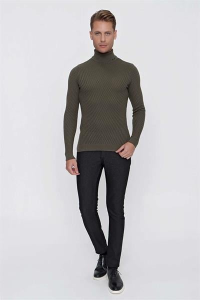 TR 848 Slim Fit Haki Klasik Triko