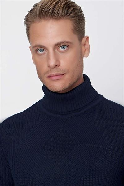 TR 850 Slim Fit Lacivert Klasik Triko