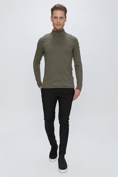 TR 851 Slim Fit Haki Klasik Triko