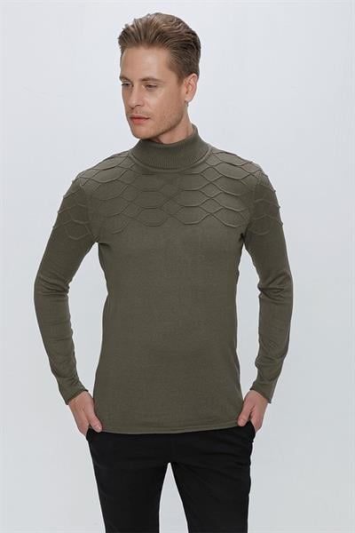 TR 851 Slim Fit Haki Klasik Triko