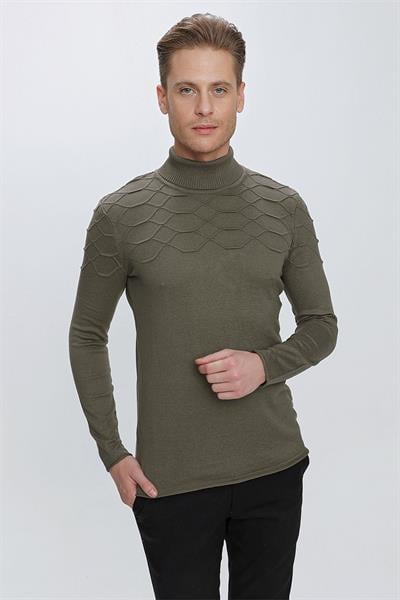 TR 851 Slim Fit Haki Klasik Triko