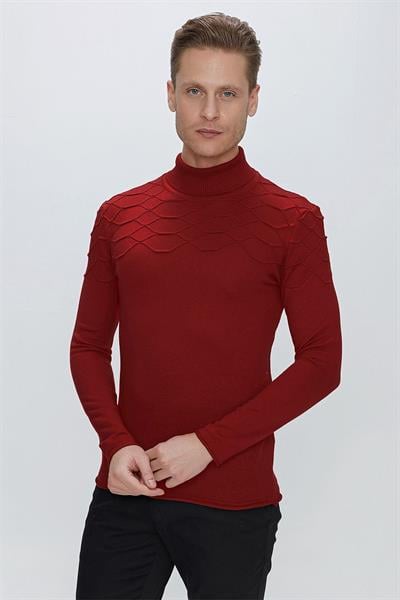 TR 851 Slim Fit Kırmızı Klasik Triko