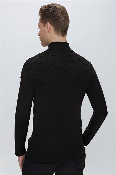TR 851 Slim Fit Siyah Klasik Triko