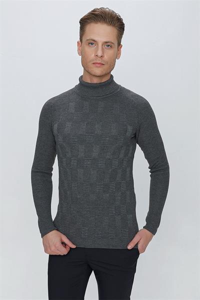 TR 852 Slim Fit Antrasit Klasik Triko