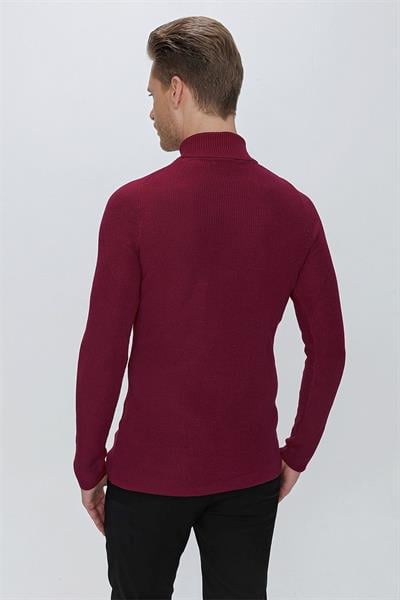 TR 852 Slim Fit Bordo Klasik Triko
