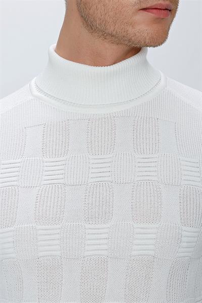 TR 852 Slim Fit Ekru Klasik Triko