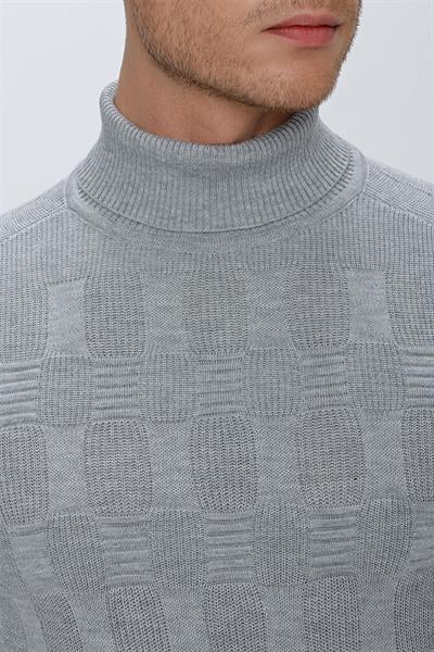 TR 852 Slim Fit Gri Klasik Triko