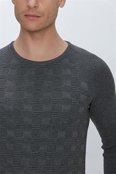 TR 854 Slim Fit Antrasit Klasik Triko