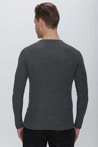 TR 854 Slim Fit Antrasit Klasik Triko