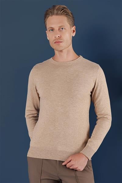 TR 858 Slim Fit Bej Klasik Triko