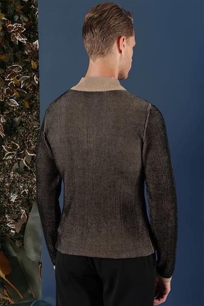 TR 859 Slim Fit Camel Klasik Triko