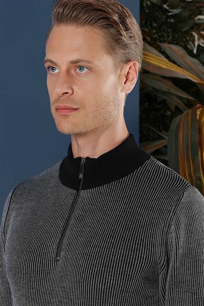 TR 859 Slim Fit Siyah Klasik Triko