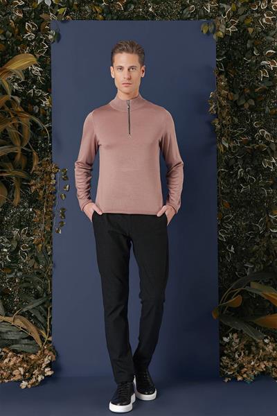 TR 861 Slim Fit Gül Kurusu Klasik Triko