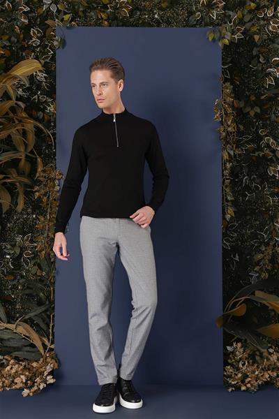 TR 861 Slim Fit Siyah Klasik Triko