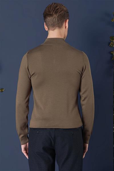 TR 861 Slim Fit Tütün Klasik Triko