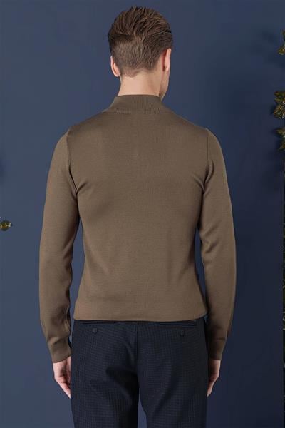 TR 861 Slim Fit Tütün Klasik Triko