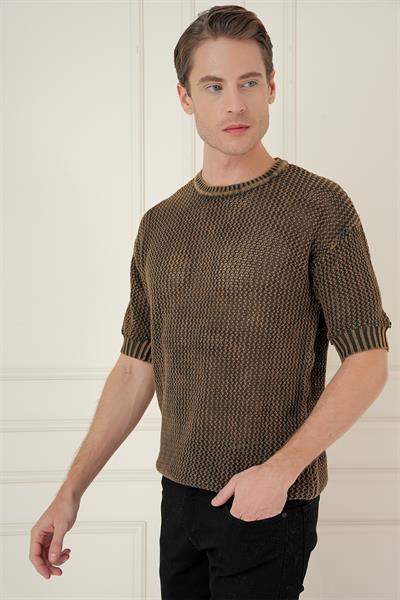 TR 862 Slim Fit Kahve Klasik Triko