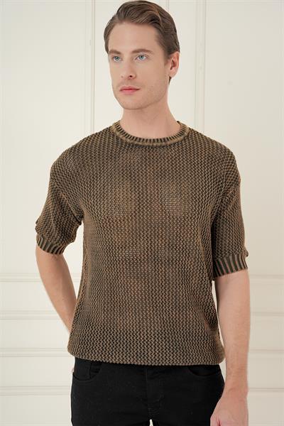 TR 862 Slim Fit Kahve Klasik Triko