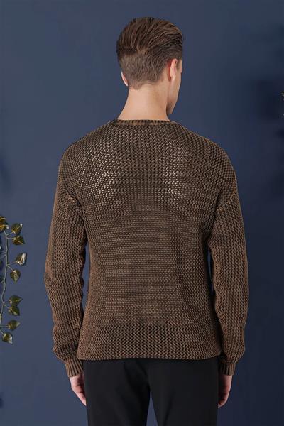 TR 862 Slim Fit Kahve Klasik Triko