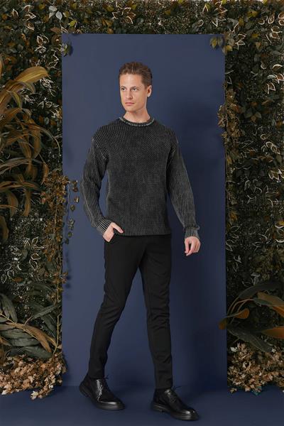 TR 862 Slim Fit Siyah Klasik Triko
