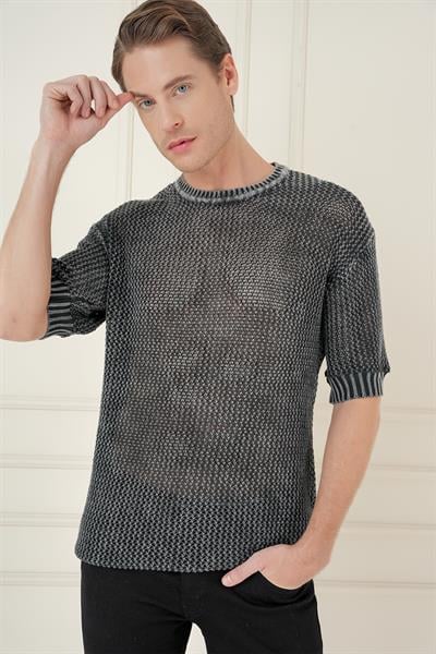 TR 862 Slim Fit Siyah Klasik Triko
