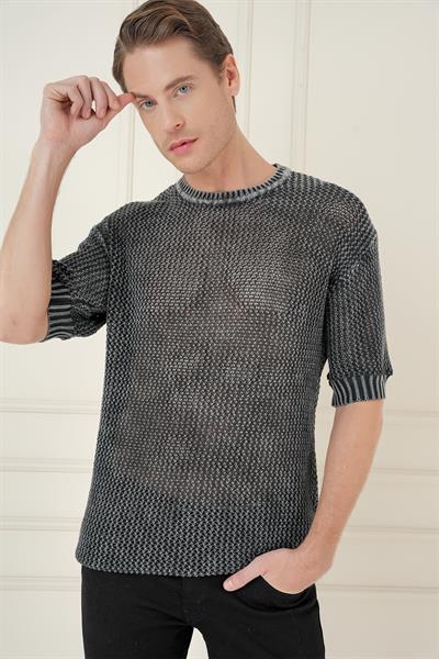 TR 862 Slim Fit Siyah Klasik Triko