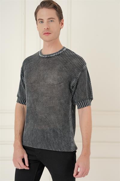 TR 862 Slim Fit Siyah Klasik Triko