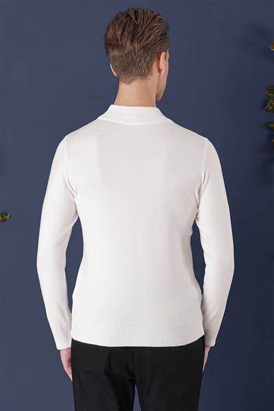 TR 863 Slim Fit Ekru Klasik Triko