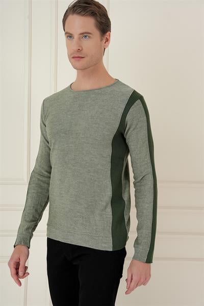 TR 871 Slim Fit Haki Klasik Triko