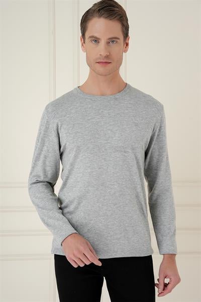TR 875 Slim Fit Gri Klasik Triko
