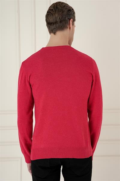 TR 875 Slim Fit Kırmızı Klasik Triko