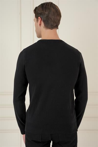 TR 875 Slim Fit Siyah Klasik Triko
