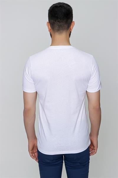 TS 811 Slim Fit Beyaz Spor T-Shirt
