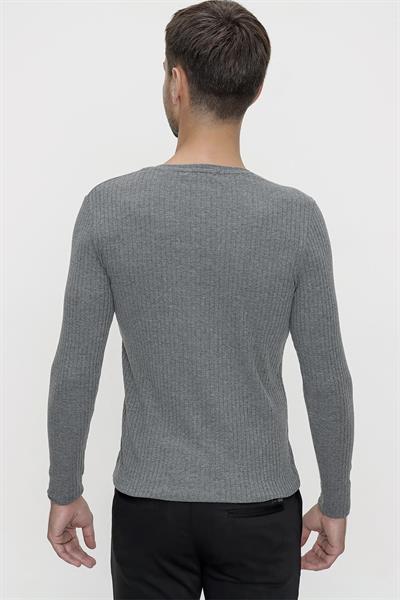 TS 816 Slim Fit Füme Spor T-Shirt