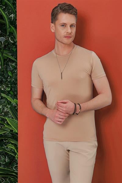 TS 846 Bej Spor T-Shirt