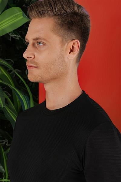 TS 852 Siyah Spor T-Shirt