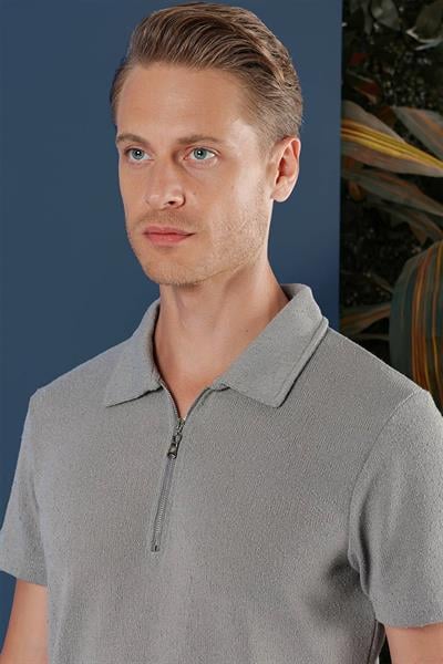 TS 871 Slim Fit Gri Spor T-Shirt
